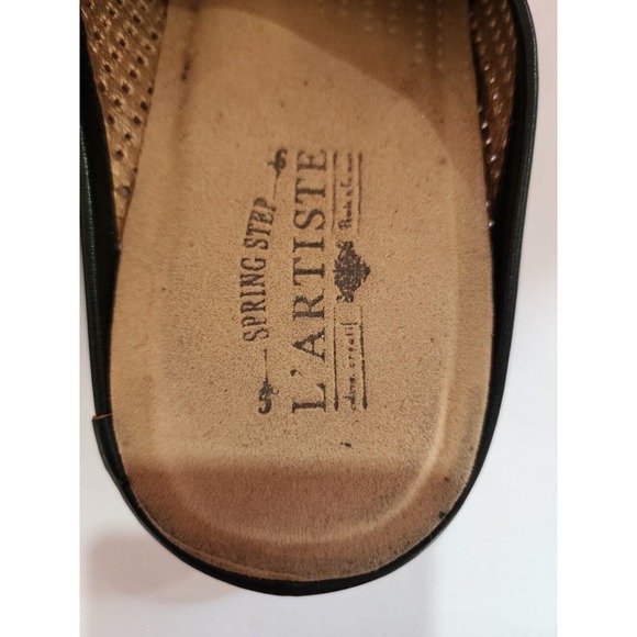 L'artiste Spring Step Women's Size 9 M Black Leather Slip On Slides Loafers - Picture 9 of 12